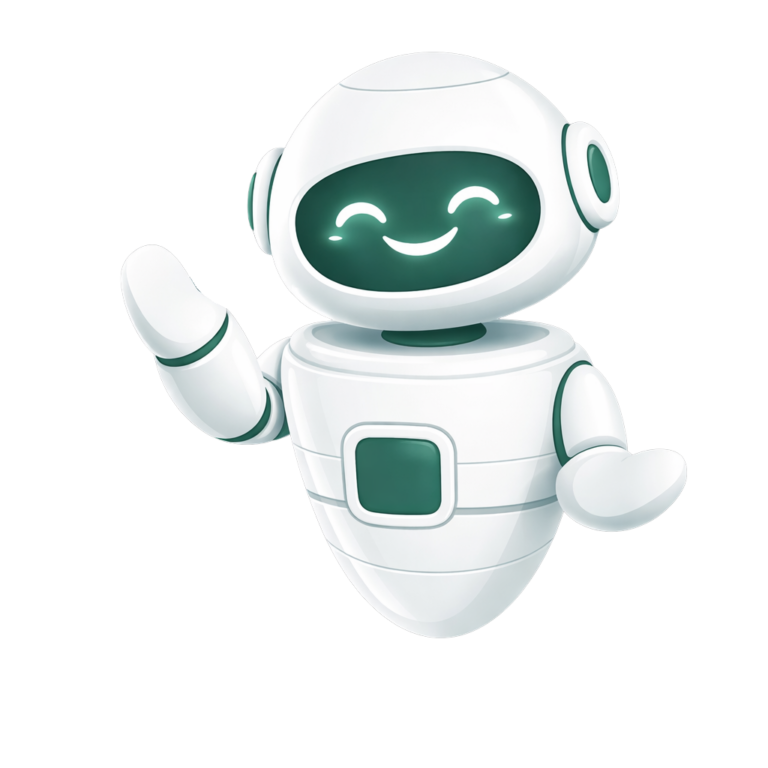 POMS robot character with hands and a smile - cute decorative element